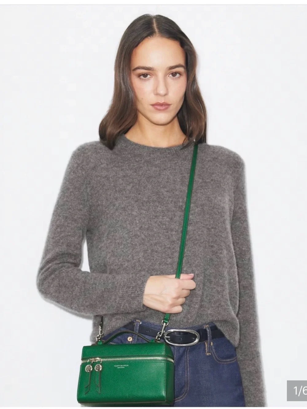 Tory Burch Romy Slim Top Handle Crossbody Bag Green $295 NWT